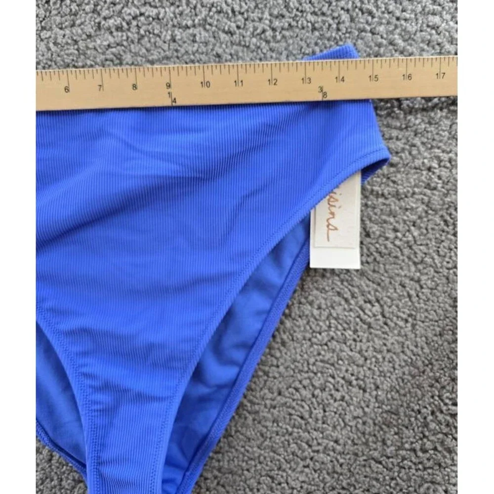 Raisins Indo High Waist Cheeky Bikini Brief Bottoms Juniors' XL Blue Pull On